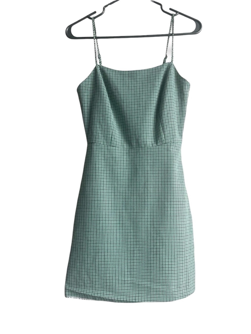 WILFRED Aritzia Isabelle Green Plaid Sleeveless Mini Dress Sz 0